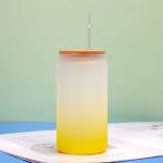 Lightweight Colored Borosilicate Glass Smoothie Tumbler With Straw 18 Oz Glass
