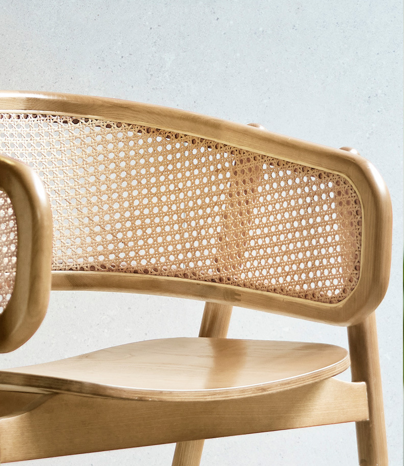 Contemporary Wooden Rattan Dining Chair with Good and Eco-Friendly Material
