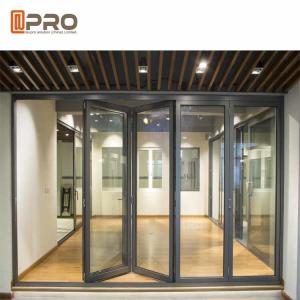 China Heat Insulation Aluminum Folding Doors Customized Color 2.0MM Door Frame Bi folding exterior doors aluminium folding doo factory