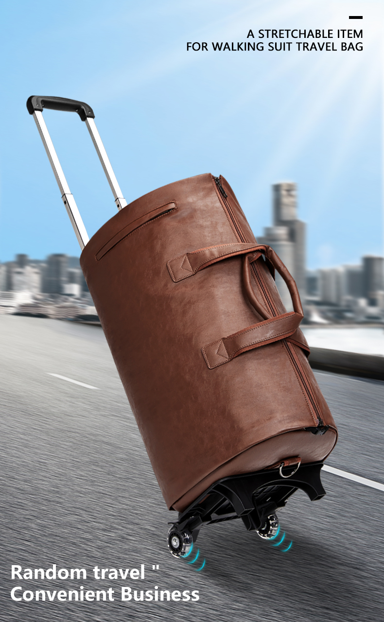 OEM Rolling Garment Male Travel Duffle Bag With Trolley Sleeve Multipurpose