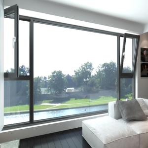 China Stainless Steel Screen Netting Tempered Glass In Swing Casement Windows With 8-Way Seal factory