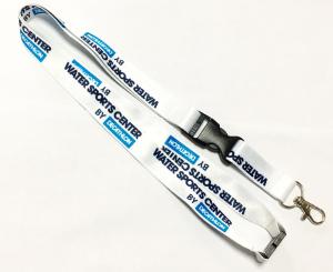 China White dye sublimated lanyards Metal Hook Plastic Safety Buckle Safety Breakaway factory