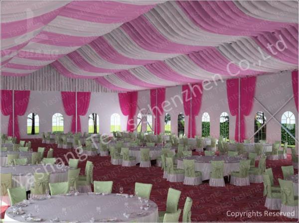 China 300 People Luxury Wedding Tents Rentals Aluminium Frame Marquee With Transparent PVC Windows factory