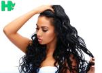 Natural Black Long Synthetic Clip In Hair Extensions , Heat Resistant Synthetic