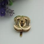 High end design brand metal light gold color bag twist turn locks