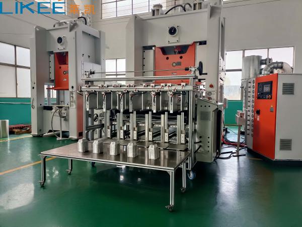 HIGH Speed Mitsubishi PLC Controlled System Aluminium Foil Food Container Making