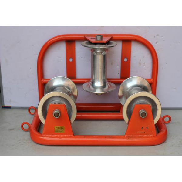 Ground Corner Pulley 3-Wheel Stringing Block with 10KN Rated Load for Heavy Duty Transmission Line Installation