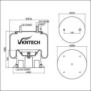 China W01-358-9083 Natural Rubber Air Bag Suspension Spring/ 1R12-066 Air Ride Suspension System Spare Parts Alloy Piston factory