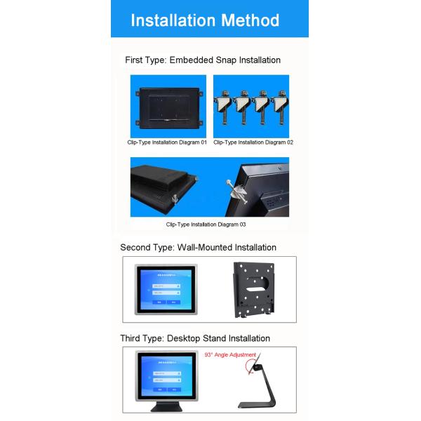 15 inch Embedded Waterproof Capacitive or Resistive Touch Screen Industrial Panel PC