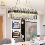 Hanging LED Crystal Pendant Light Matt Black Clear Modern Crystal Chandeliers K9