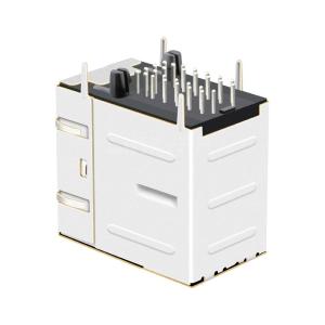 LPJ17206AHNL 10/100 Base-T 2x1 Port Ethernet RJ45 Magnetics Connector With Green