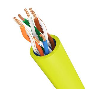 China Yellow PVC UTP CAT6A Cable 500MHz 10Gbps Oxygen Free Copper 1000FT factory