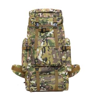 China 75L Adjustable Woodland Camo Tactical Backpack High Density CE ISO factory