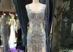 Sleeveless Mermaid Style Prom Dress / Special Lace V Neck Ball Gown Backless