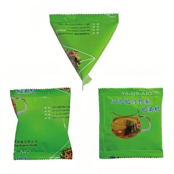 PLC Control Triangle Bag Packaging Machine 2.5kw Back Sealing Machine Dual Mode