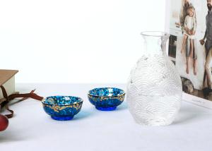 China Mouth Blown Lead Free Crystal Glass Sake Bottle Set 200ml factory