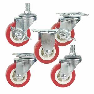China 88LBS Capacity Swivel Type Light Duty Casters Red color factory