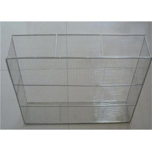 Chrome Nesting Ss Wire Mesh Baskets Ray , 40mm - 120mm Large Square Wire Basket