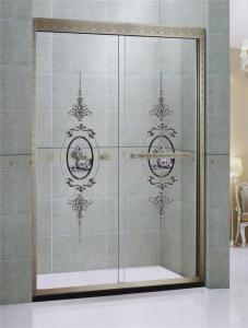 China Customized Green Bronze Sliding Glass Shower Doors Printed in Stainless Steel Profiles factory