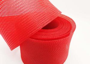 China Single Layer Flat Tape PET Velcro Braided Wire Sleeve Red With Zipper factory