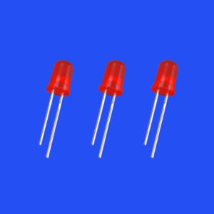 China 5mm Round Head Tinted Foggy Red Color 620-630nm 200-300mcd 60deg Diode Light factory