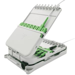 China 16Core Splitter FTTH Distribution Box UPC / APC Wall Mount Light Grey factory