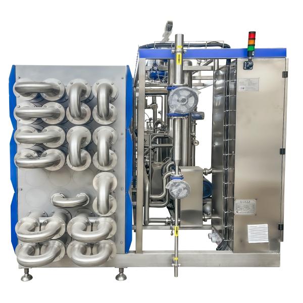 China SUS304/316 UHT sterilizer for milk/yogurt/egg liquid processing line UHT sterilization machine with PLC tubular sterilizer factory