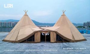 China Canvas Outdoor Large Tipi Tent For Glamping 20-120 People factory