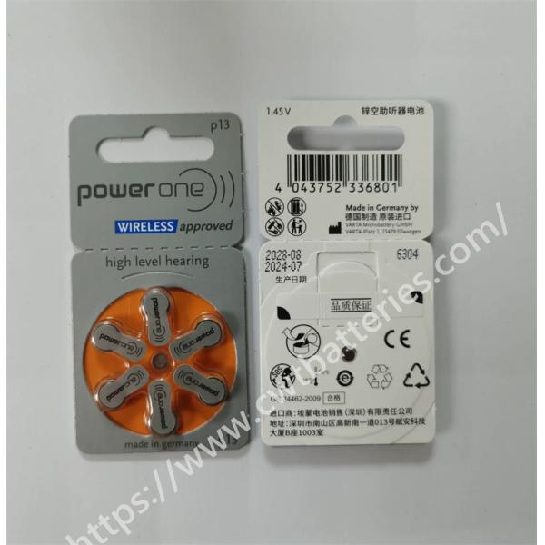 Powerone P13 1.45V Hearing Zinc Air Battery Portable Harmless Battery Disposable 6pcs / Pack