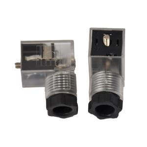 Transparent Solenoid Valve Connector With LED C 2+PE / 3+PE 24V DC Voltage