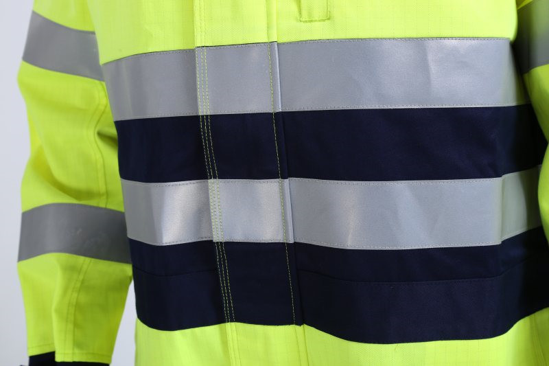 Hivis Flame Retardant Overall , IEC61482 Electrical Arc Resistant Coverall For Mining Industry