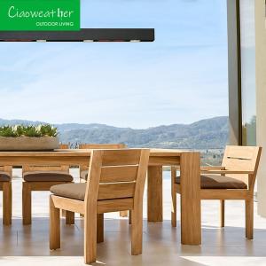 China Outdoor Dining Set With Hotel Patio Furniture And Modern Teak Wood Table And Chair factory