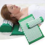 Acupressure Relieve Stress Back Spike Mat , Yoga Massage Mat With Pillow