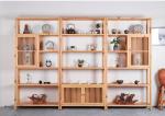 Pinewood Multi Storey Shop Display Showcase Home Storage Cabinet With Door