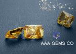 High Hardness Yellow Colored Moissanite , Radiant Cut Moissanite