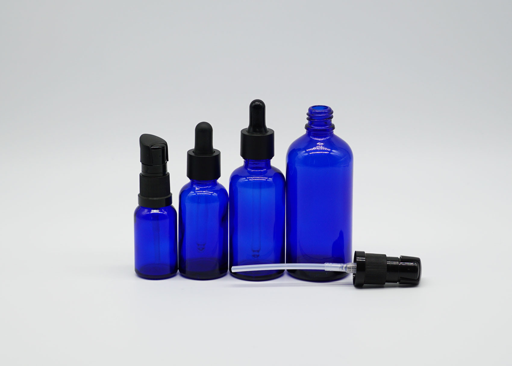 ISO9001 15ml Cobalt Blue Tincture Dropper Bottles Glass Shelled