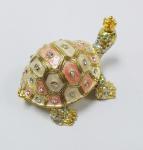 Fashion Wholesale Metal Crystal turtle trinket box Metal crown turtle trinket