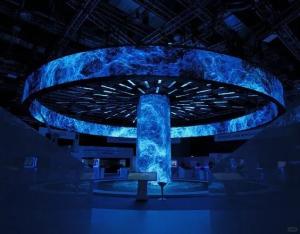 China Customized Size Soft Film Group Advertising Flexible LED Full Color Screen 4mm Pixel Curved Steel Cabinet factory