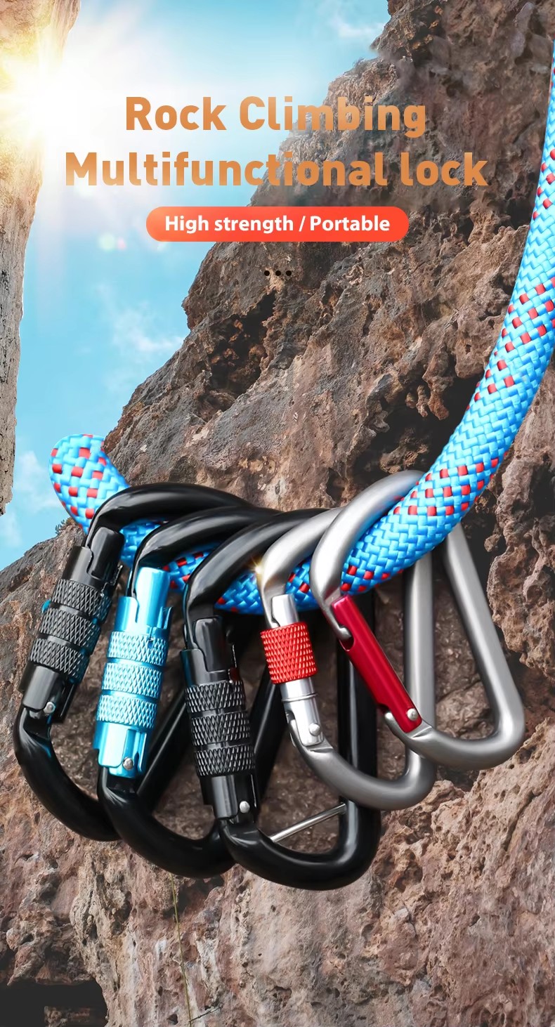 25kN Hammock Aluminum 0 Shape Carabiners Versatile for Camping and Outdoor Adventures