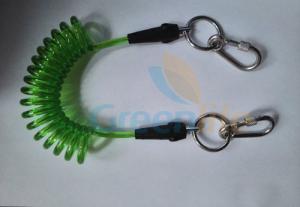 China Strong Cable Wire Transparent Green Extendable Safety Spring Tool's Leash factory