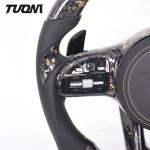 Custom Led Gold Foil Pattern Mercedes Benz Steering Wheel Forged Carbon Fiber