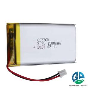 China High Quality 623360 3.7v 1500mah Lithium Polymer Battery High Discharge Rate Battery 30C Max60C Rechargeable factory
