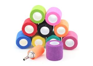 China Strong Self Adhesive Cohesive Tattoo Grip Cover Wrap Elastic Fabric Material factory