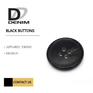 China Black Bulk Buttons 4 Hole Polyester Button factory