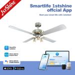 Soundless 50HZ Living Room Ceiling Fan With Light Four MDF Blade