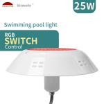 25W IP68 Waterproof Switch Vinyl Pool Lights Control Round 1200LM