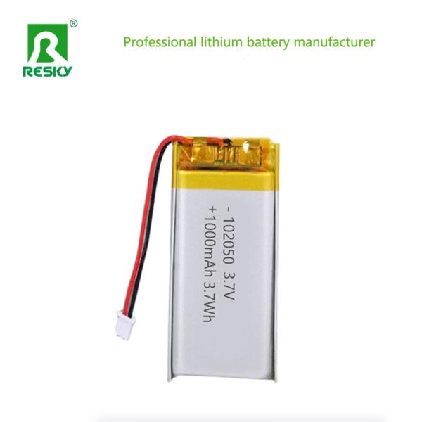 Lithium Polymer Battery 102050 3.7v 1000mAh 3.7Wh Rechargeable Lipo Battery Pack For Handheld Device