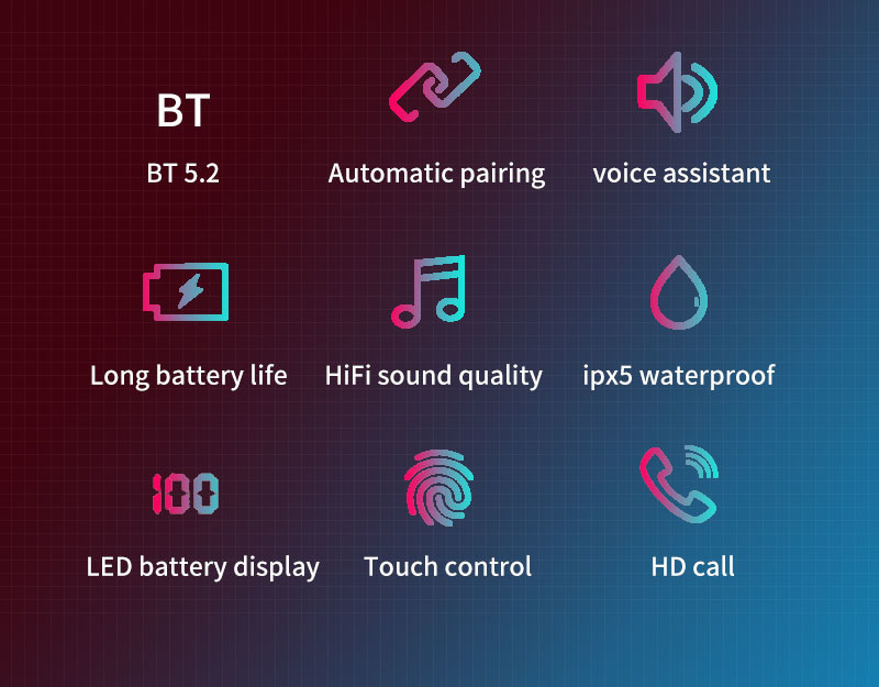 Jerry 6973 Wireless Stereo Earphones acoustic wireless earbuds with V5.0 Bluetooth