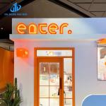 Retro neon outdoor lighting lettering metal double-sided 3D slot lettering