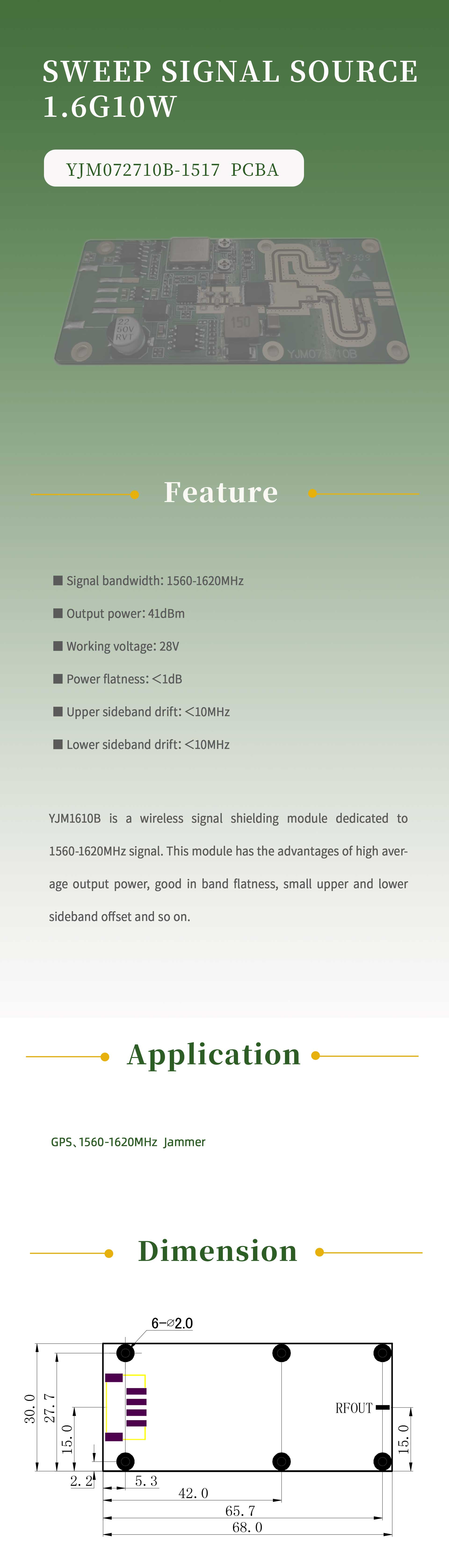 1.6G Network Jammer Module Standard Features Convention Mounting Type